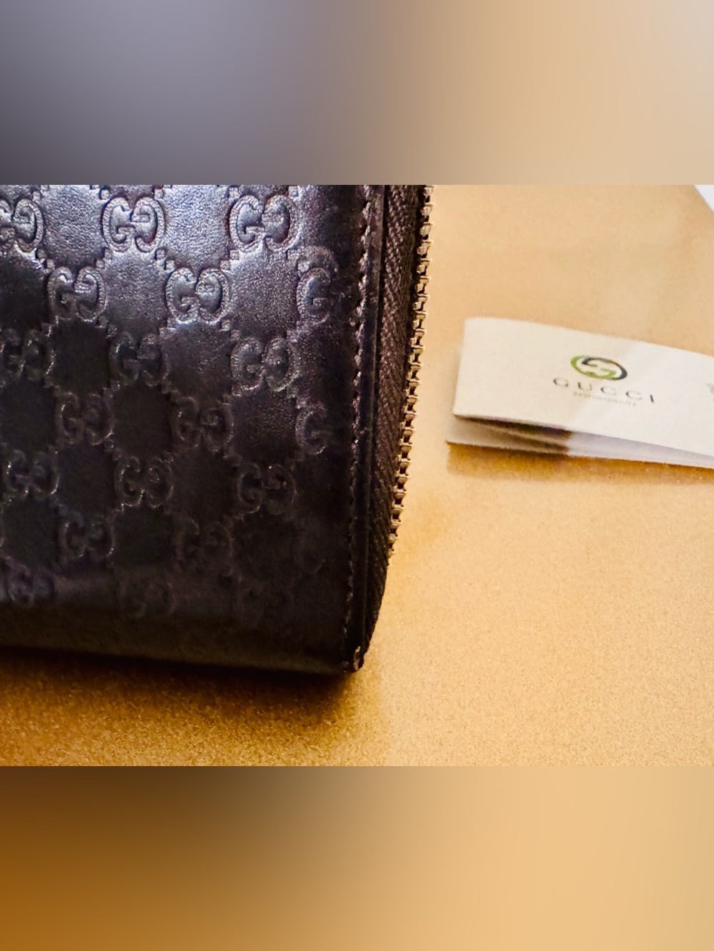Gucci bronze microguccissima patent leather Large zip around wallet - Picture 14 of 15